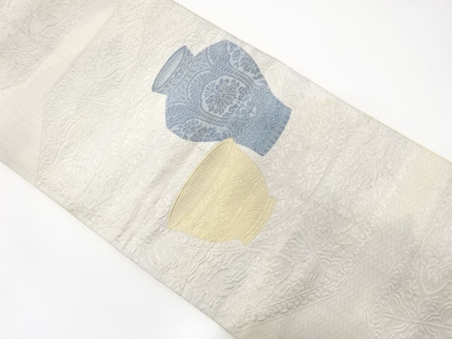 JAPANESE KIMONO / ANTIQUE FUKURO OBI / SILK / WOVEN FLOWER VASE